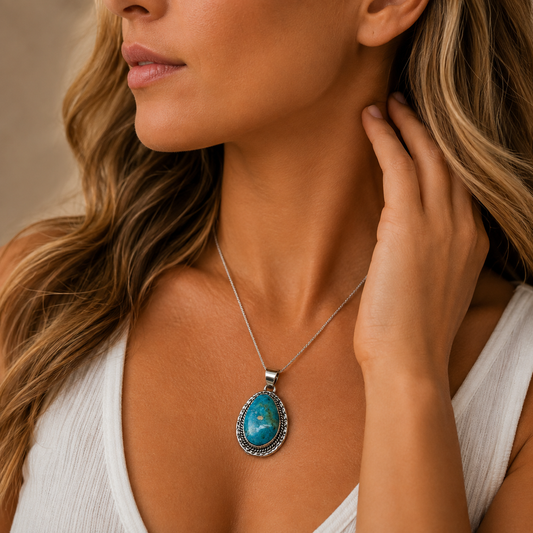 Authentic Stamp Kingman Turquoise Pendant