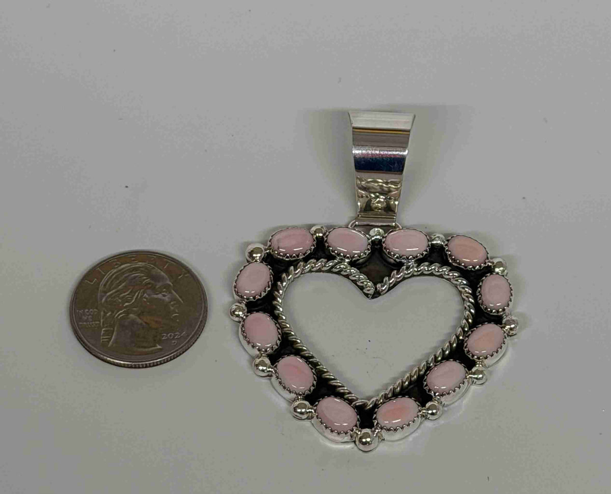 Pink Conch Heart Pendant
