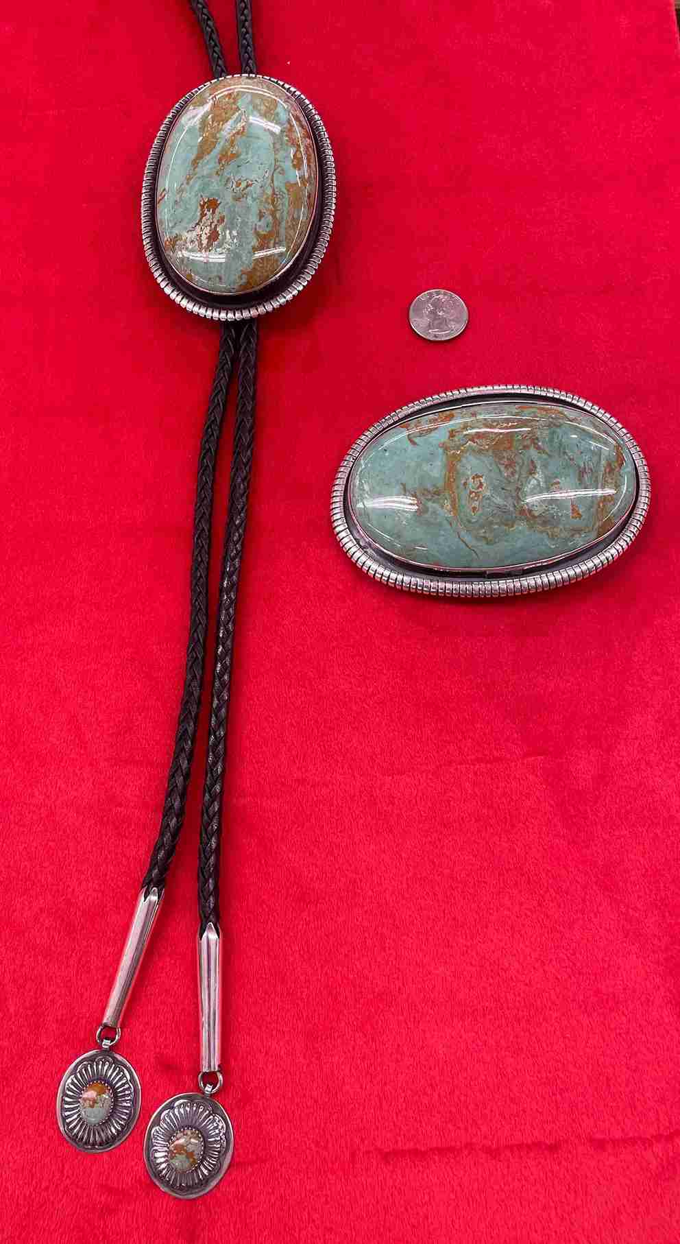 Large Royston Stone Bolo and Buckle Set
