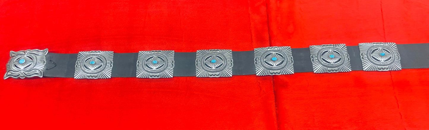 Silver and Turquoise Concho Belt