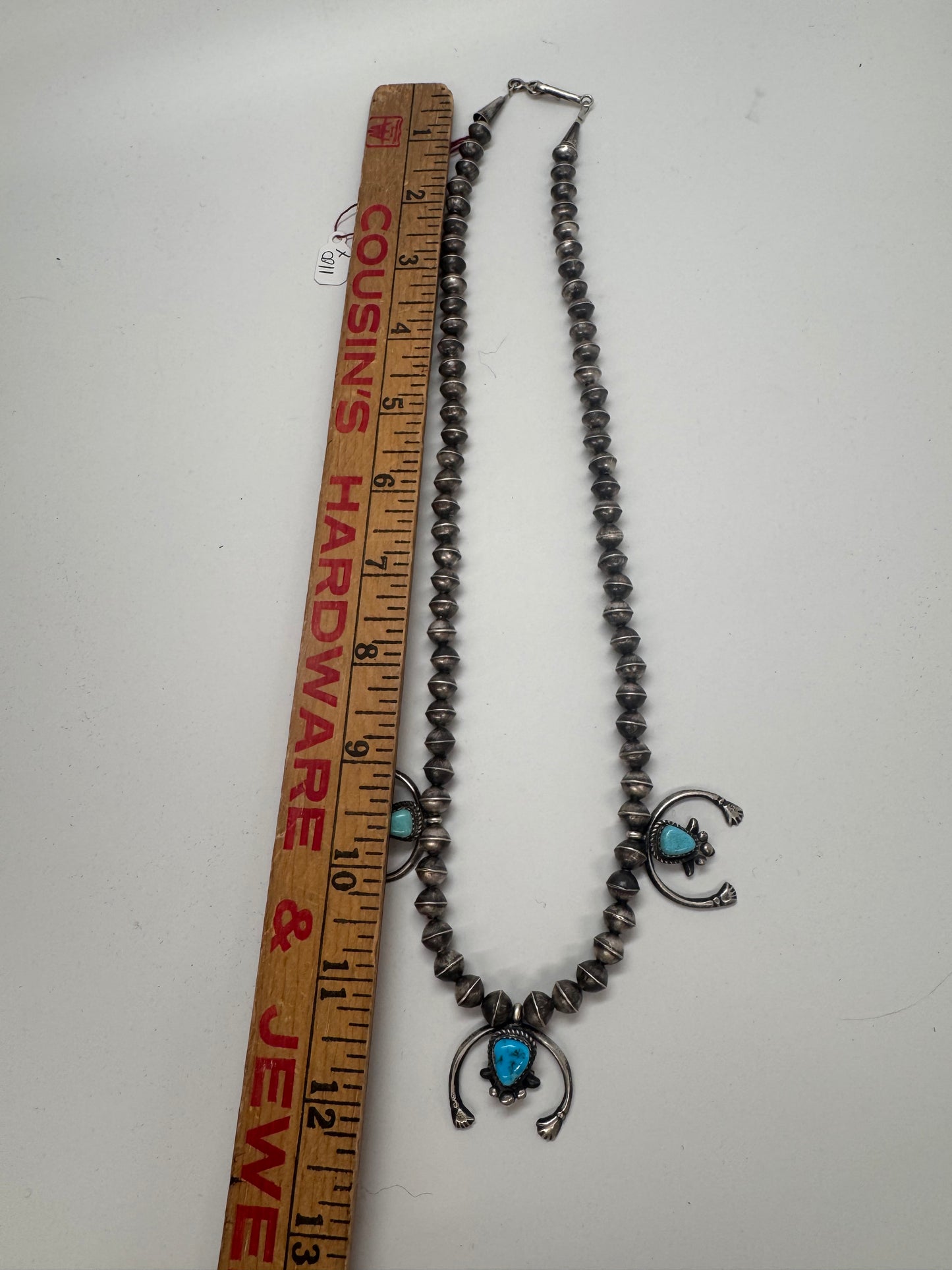 Navajo Pearl Necklace with Naja with Turquoise stones