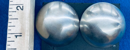 Large Dome Silver Earrings