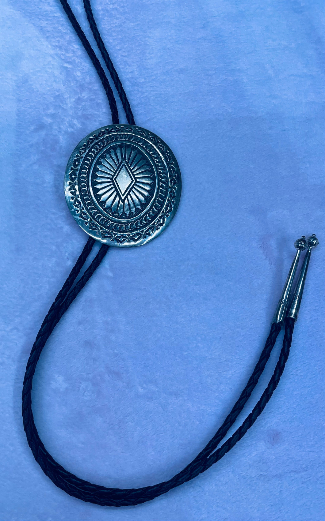 Sterling Silver Bolo Tie with Silver Tips