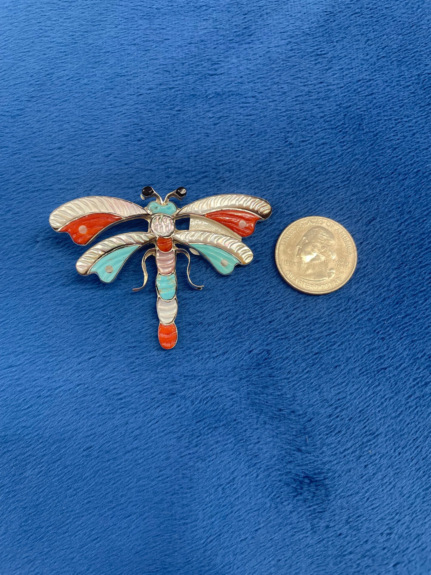 Zuni Dragonfly Multi Stone Pin