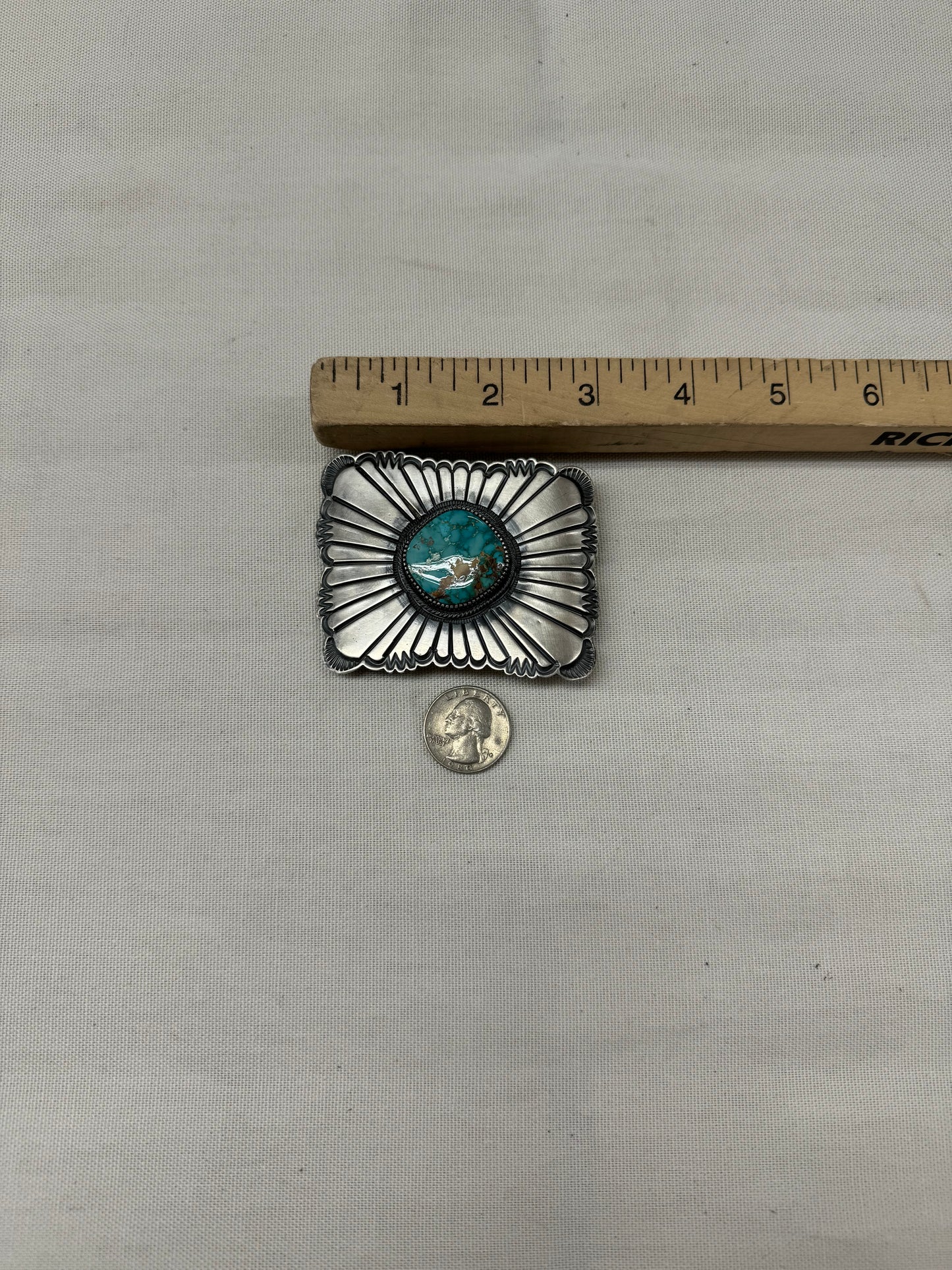 Silver Buckle with Turquoise Stone