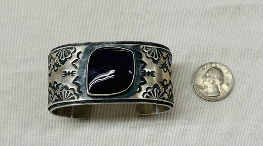 Sugilite and Silver Cuff Bracelet