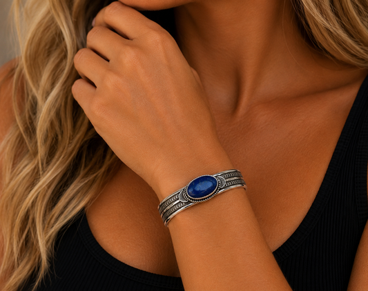 Authentic Stamp Lapis Bracelet