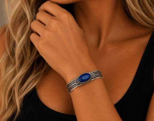 Authentic Stamp Lapis Bracelet