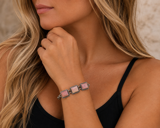 Authentic Stamp Pink Conch Link Bracelet