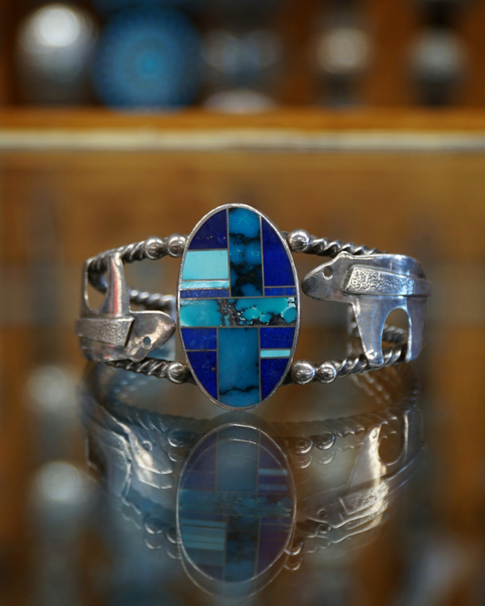Lapis and Turquiose Bear Bracelet