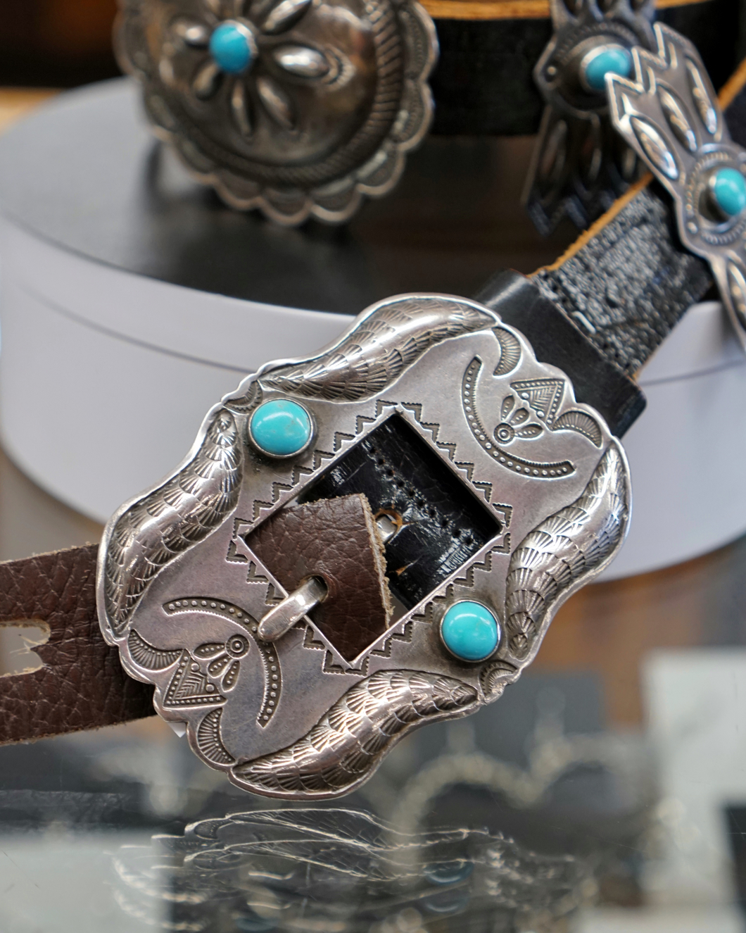 Sterling Silver and Turquoise Concho Belt