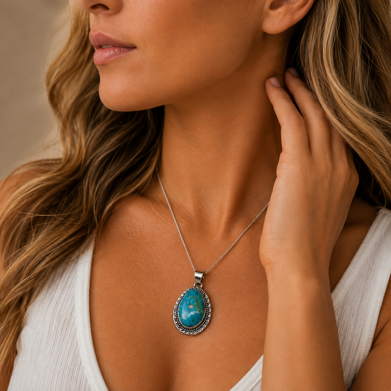 Authentic Stamp Kingman Turquoise Pendant
