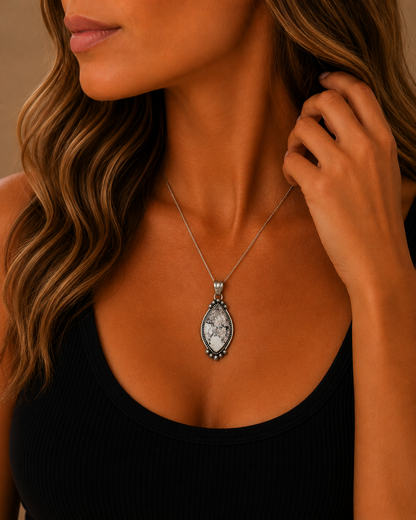Authentic Stamp White Buffalo Pendant