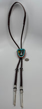 Load image into Gallery viewer, Zuni Inlay Mens Bolo with Various Stones and Silver Tips
