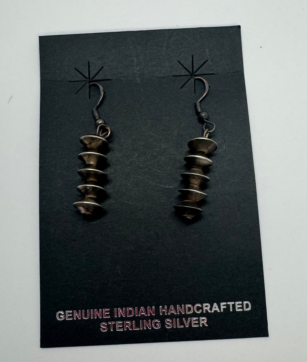 Silver Navajo Pear Earrings