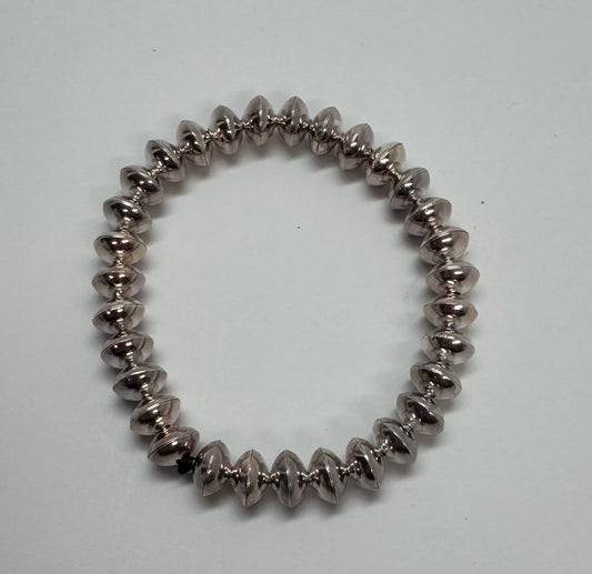 Silver Navajo Pearl Stretch Bracelet