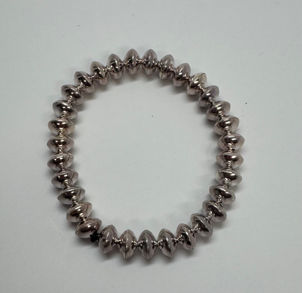 Silver Navajo Pearl Stretch Bracelet