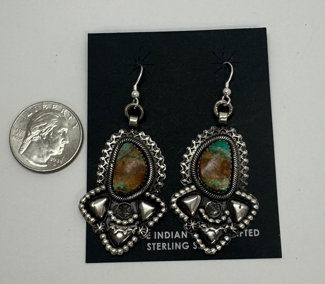 Roysten Turquoise and Sterling Silver Drop Earrings