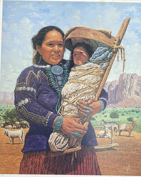 Print "Proud Mother/Cradle Board" by M. Toddy (Not Signed)