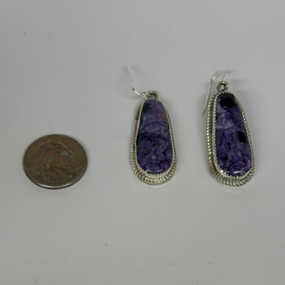 Authentic Stamp Charoite Earrings