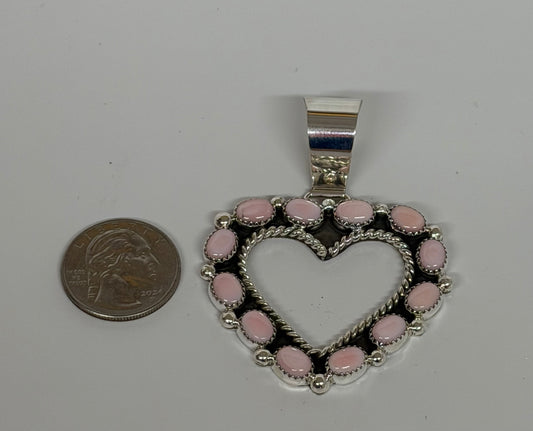 Pink Conch Heart Pendant