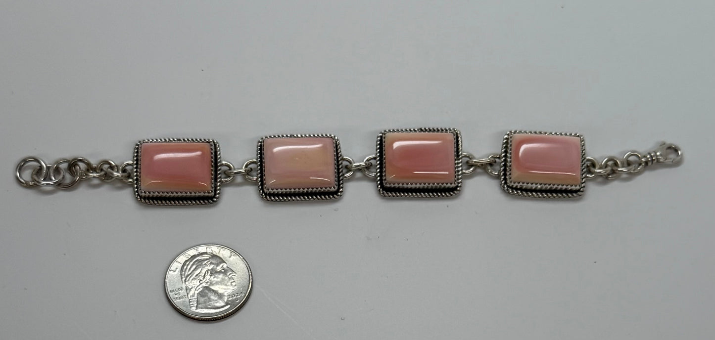 Authentic stamp Pink Conch Link Bracelet