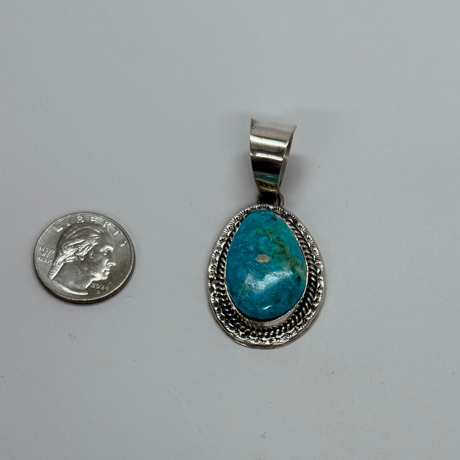 Authentic Stamp Kingman Turquoise Pendant