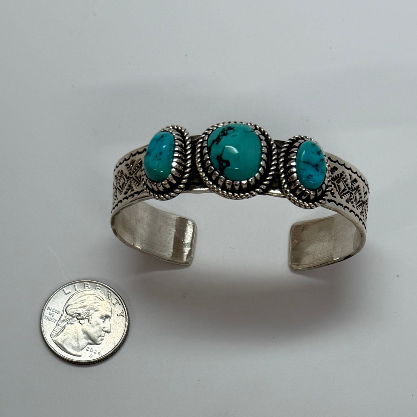 Authentic Stamp Kingman Turquoise Cuff Bracelet