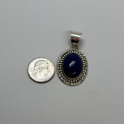 Authentic Stamp Oval Lapis Pendant