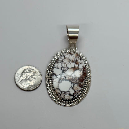 Authentic Stamp White Buffalo Pendant