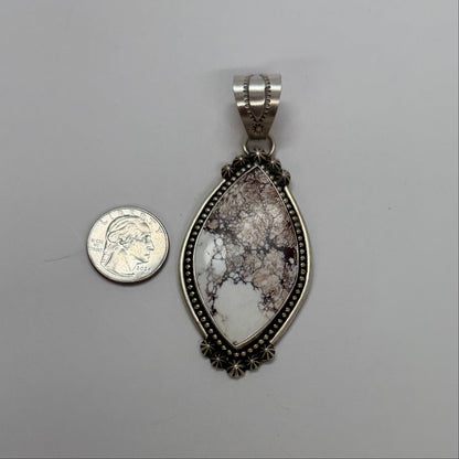 Authentic Stamp White Buffalo Pendant