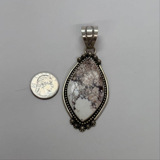 Authentic Stamp White Buffalo Pendant