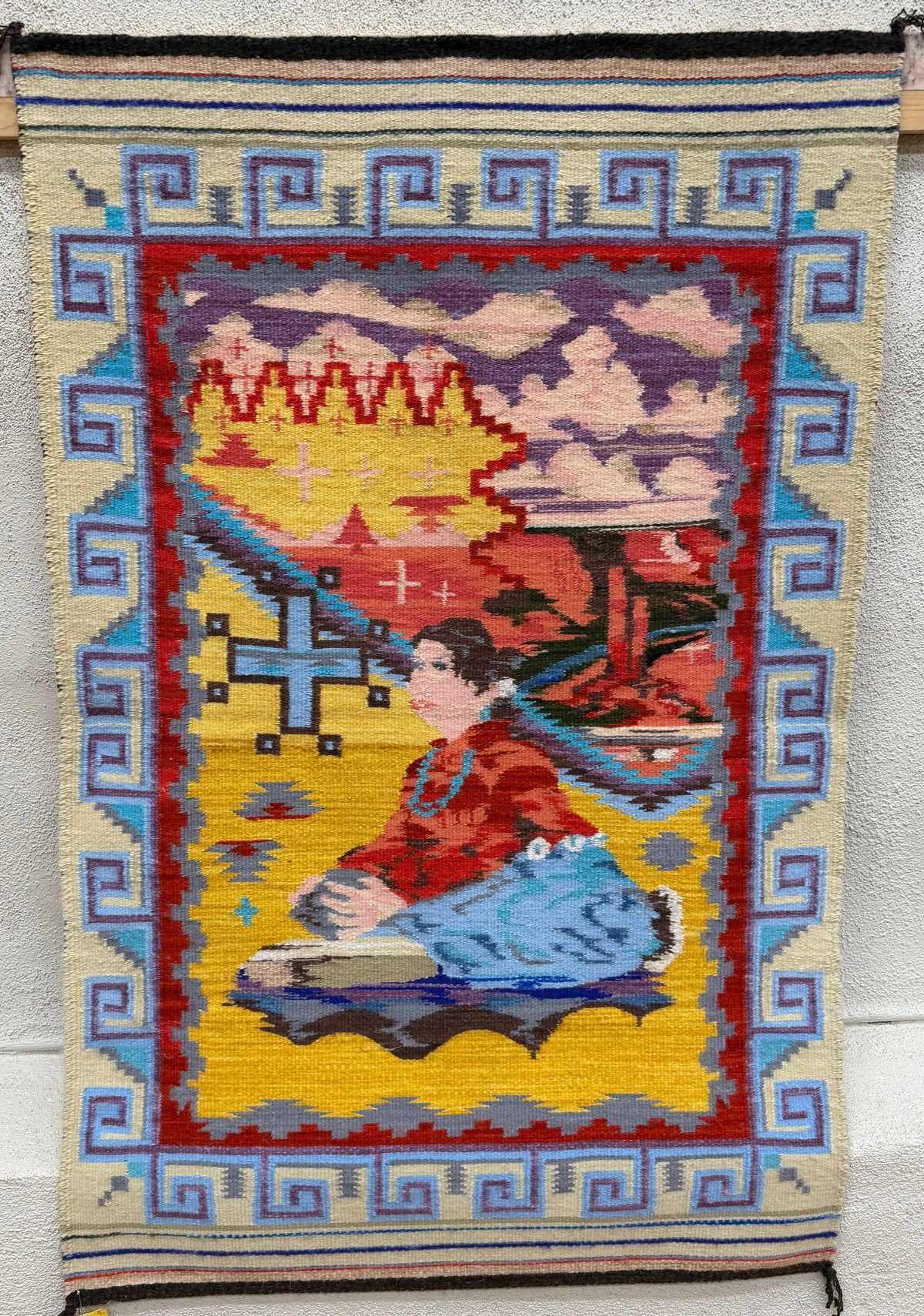 All Vegetable Dye Pictorial Navajo Rug