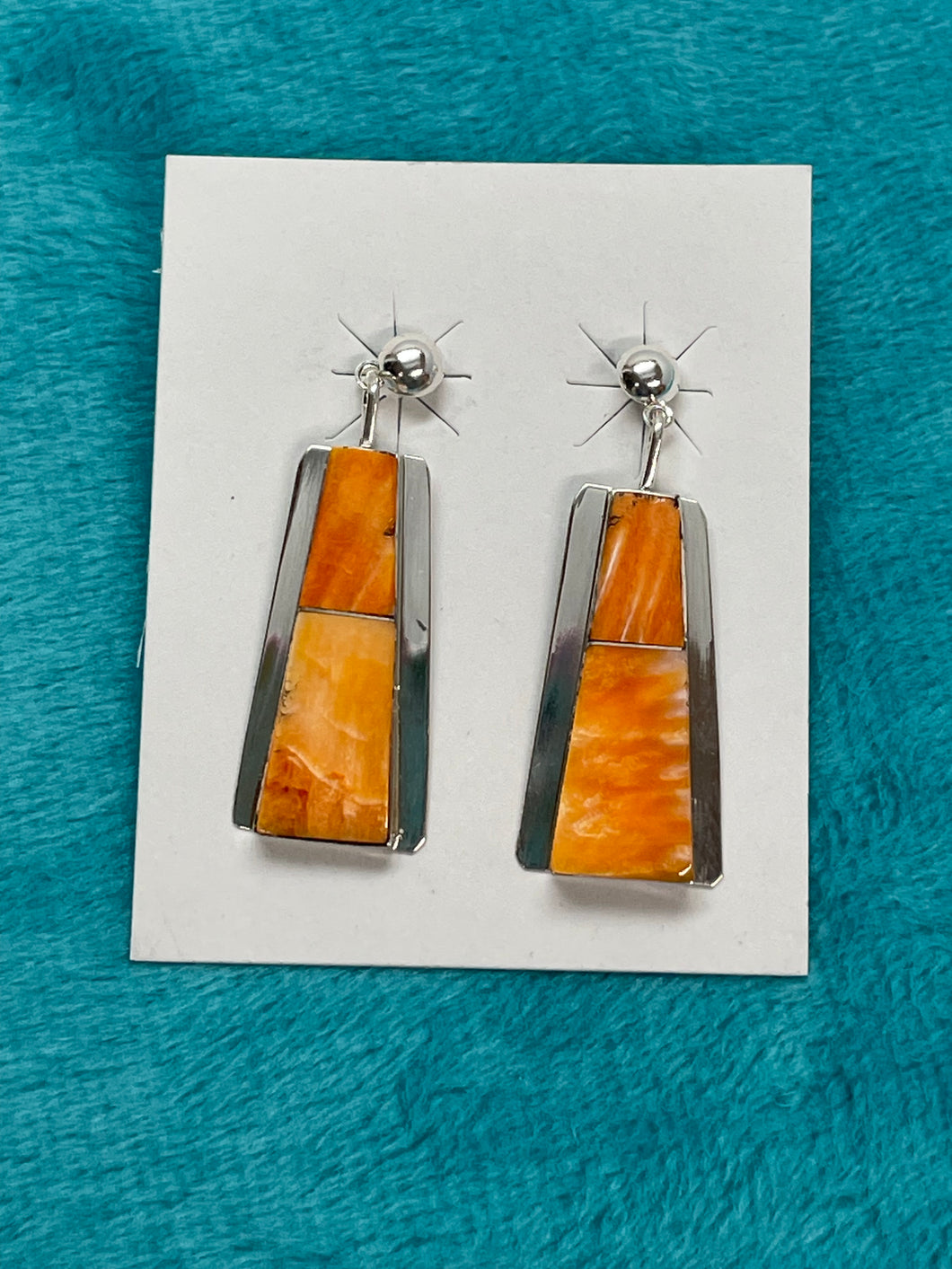Spiny Oyster and Turquoise Earrings