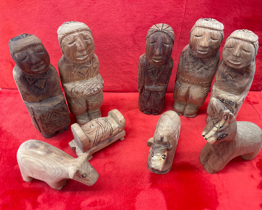 Wood Carved Nativity Scene