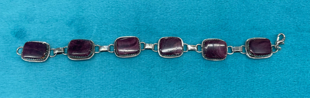 Sugalite and Sterling Silver Chain Bracelet