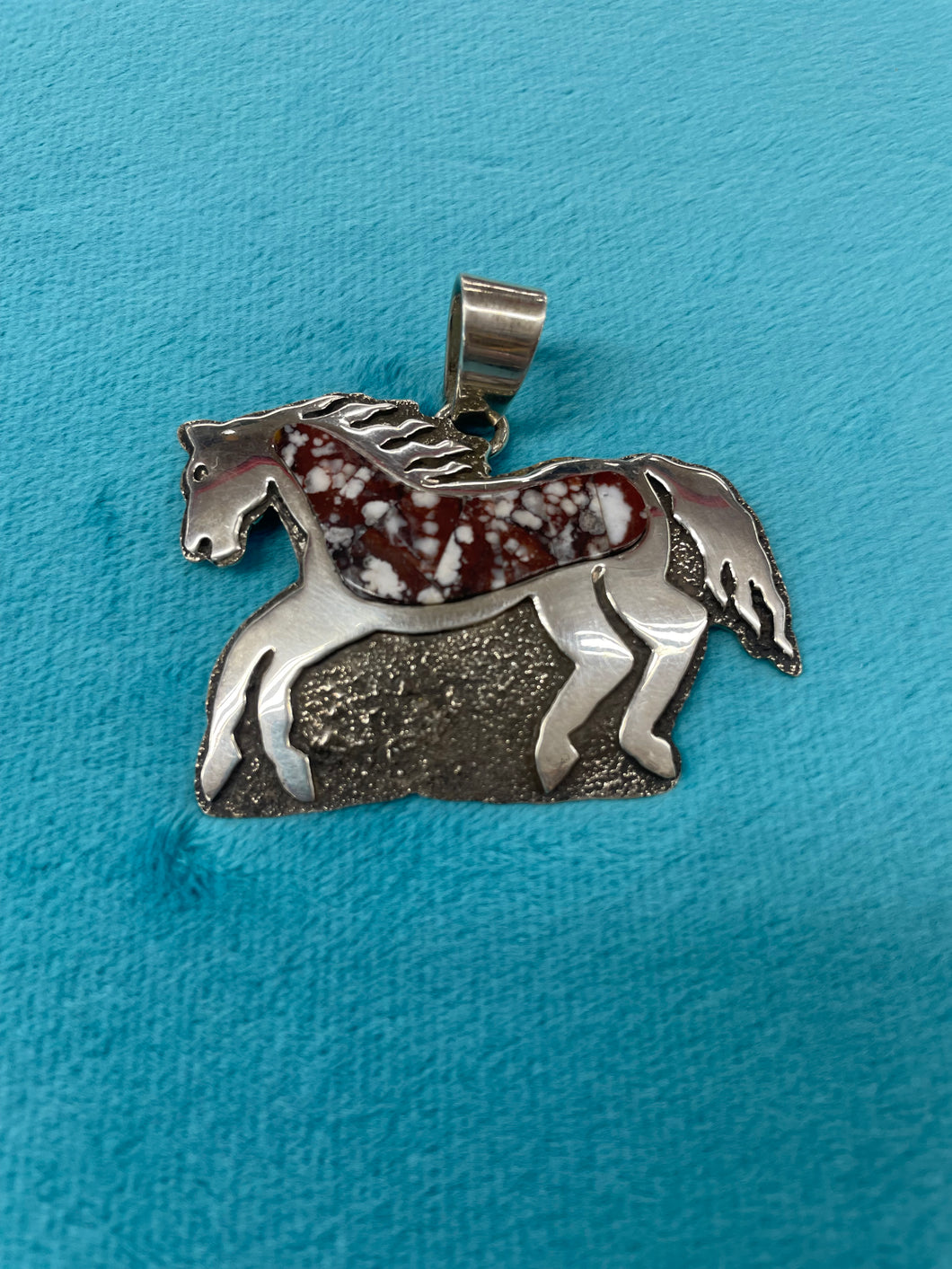 Sterling Silver and Crazy Horse Stone Pendant