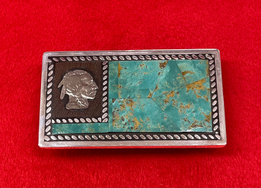 Indian Head with Turquoise Stone Buckle