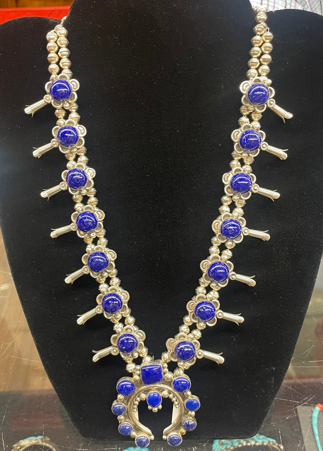 Lapis and Silver Squash Necklace