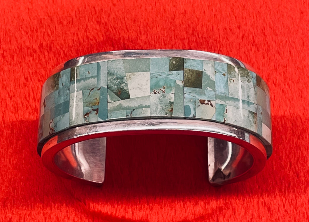 Sterling Silver Turquoise Inlay Cuff Bracelet