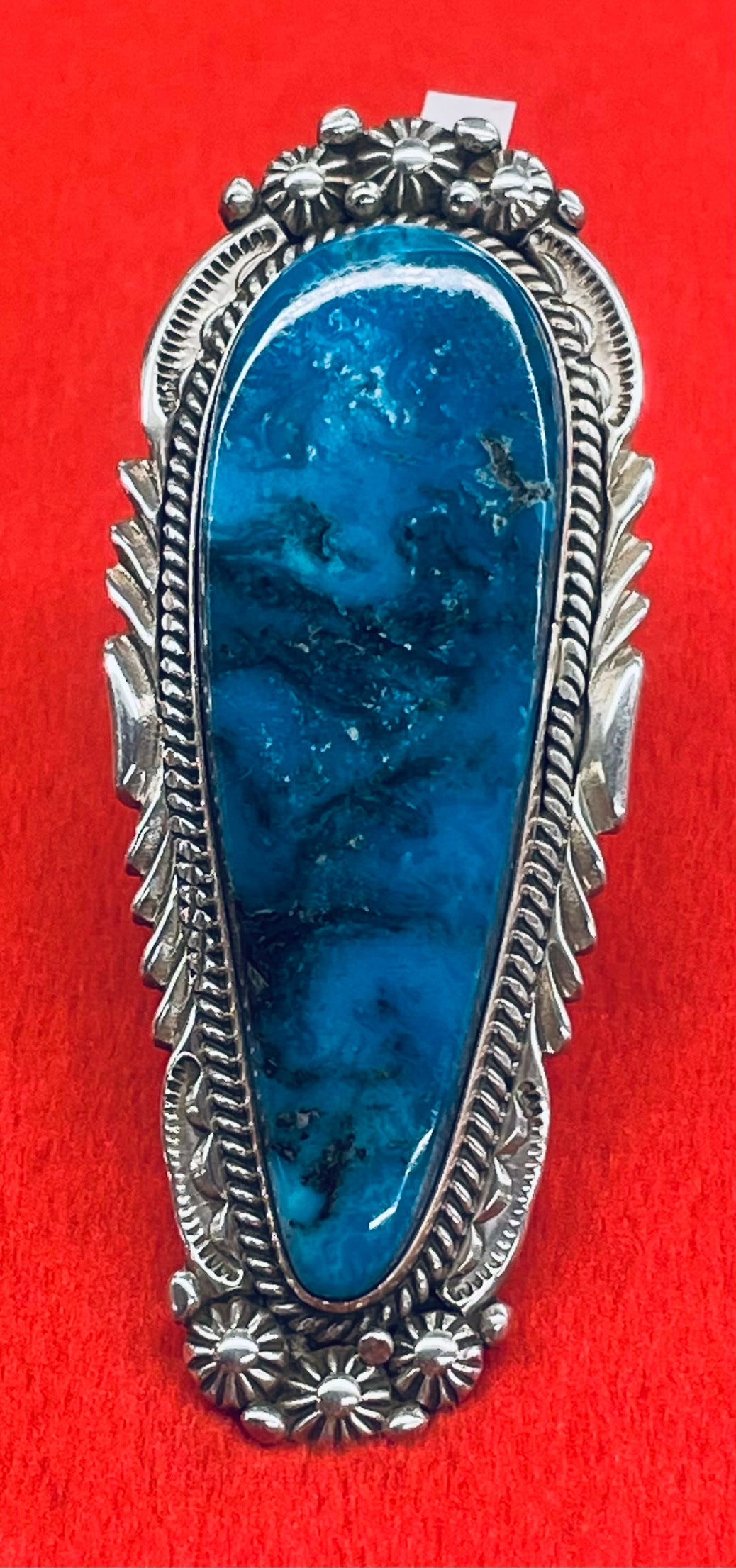 Large Turquoise Stone and Silver Ring