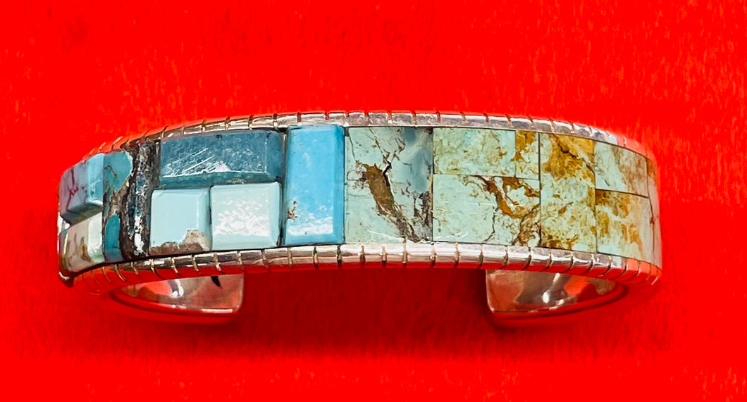 Multi Turquoise and Silver Bracelet