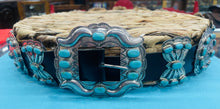 Load image into Gallery viewer, Silver and Turquoise Concho Belt
