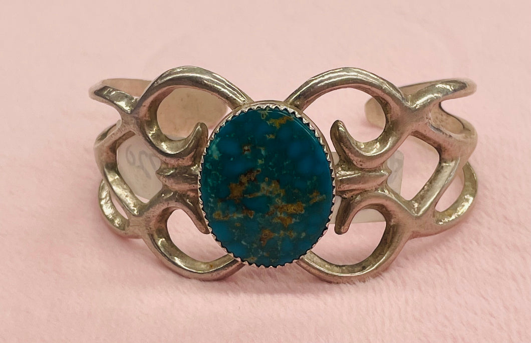 Silver and Turquoise Cast Bracelet