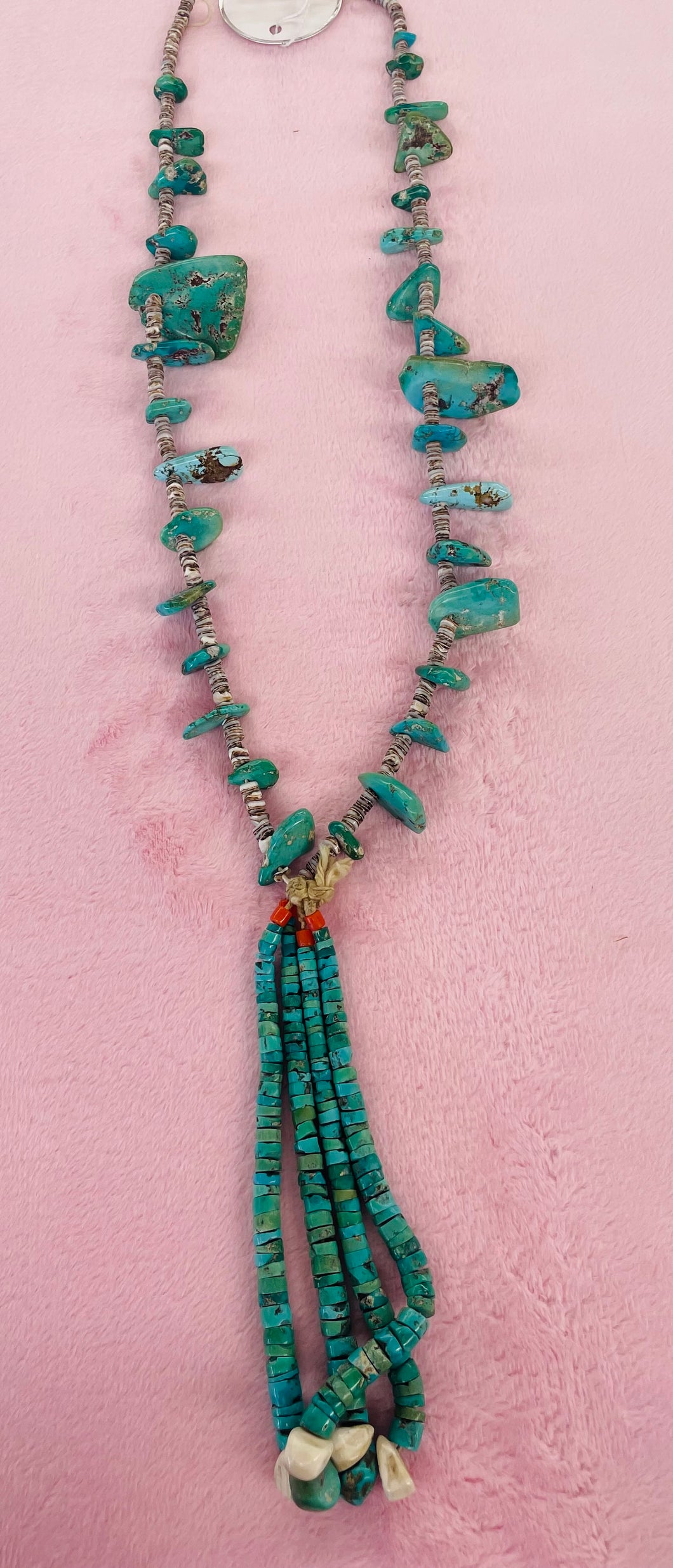 Vintage Hand Strung Turquoise Beads Necklace
