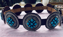 Load image into Gallery viewer, Turquoise and Silver Concho Belt
