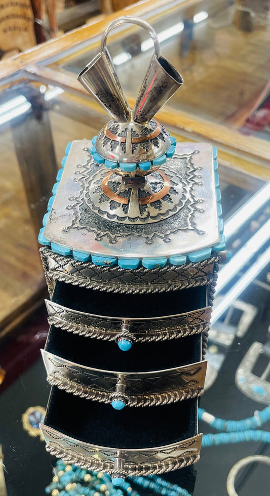 Silver and Turquoise Jewelry Box