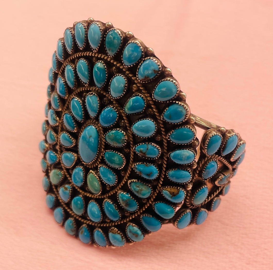 Vintage Cluster Turquoise Bracelet