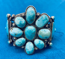 Load image into Gallery viewer, Turquoise and Silver Cluster Bracelet
