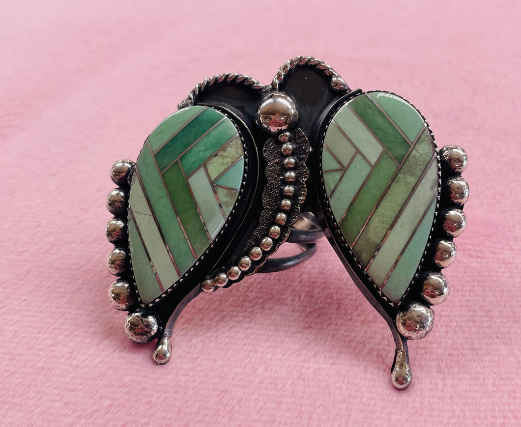 Green Turquoise Butterfly Ring